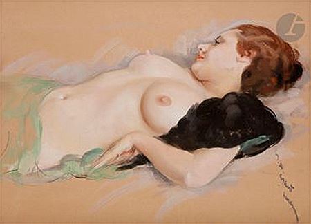 Lying nude
