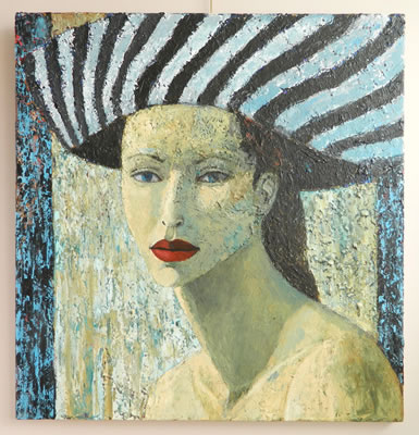 ''Woman with Striped Hat''