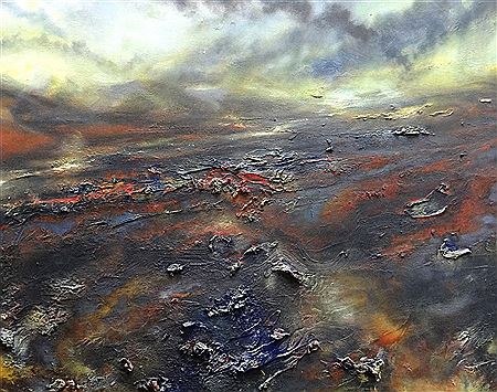 'Burning Gorse with Distant Stream'