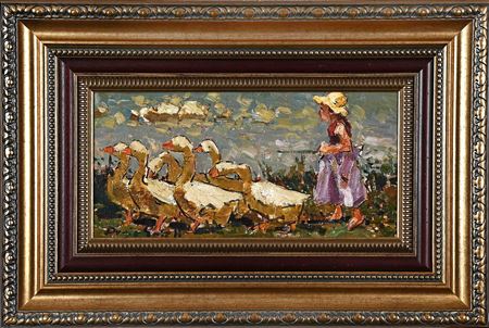 Girl with a Gaggle of Geese