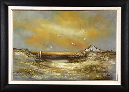 Seascape with Cottage