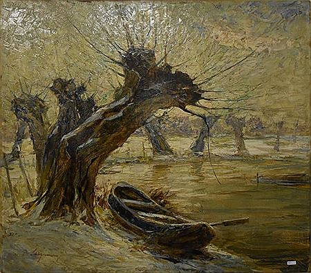 "Barque au bord de l'eau"
