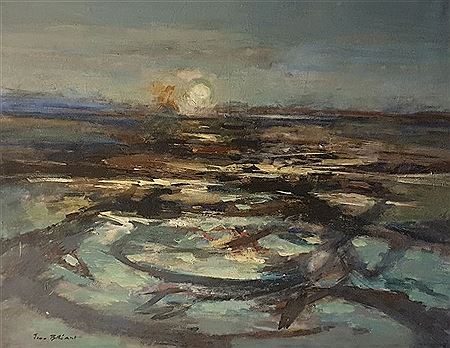 Sky and water, January evening