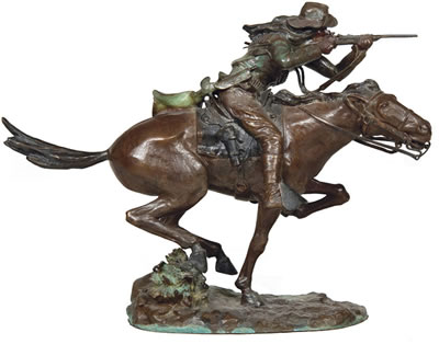 Sample artwork by Kenneth A Ottinger (Born 1945), known for western theme bronze sculpture, plains indians, free-lance illustration - View similar artists and auction records