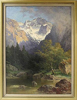 Dachstein - Gebigsbach vor Alpenmassiv