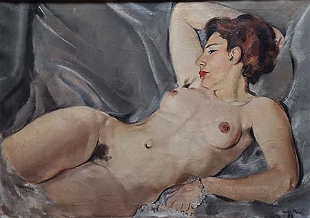 Bare elongate gray velvet by Louise Tagnard - Auction record, sale price, and art valuation. Compare with similar artists and explore comparable artworks.