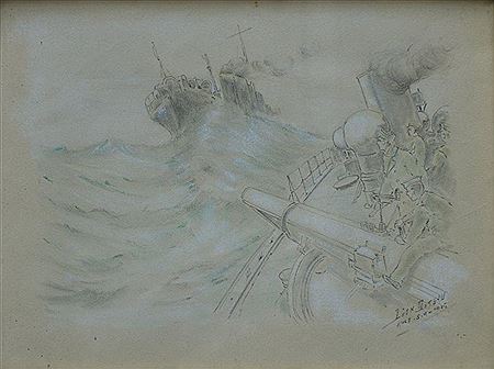 Bataille navale by Léon Biteau - Auction record, sale price, and art valuation. Compare with similar artists and explore comparable artworks.