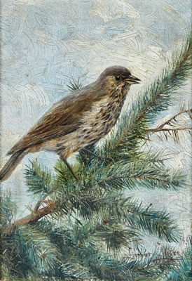 Snöskata (Björktrast) by Gunnar Aberg - Auction record, sale price, and art valuation. Compare with similar artists and explore comparable artworks.