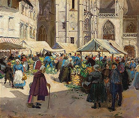 The Market, Caudebec (1903)