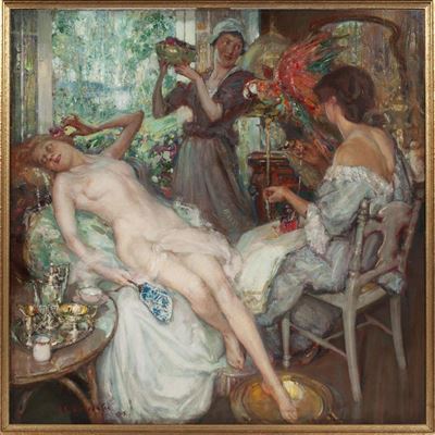 Sample artwork by Fred Green Carpenter (1882 - 1965), known for portrait, figure, genre paintings, illustrations - View similar artists and auction records