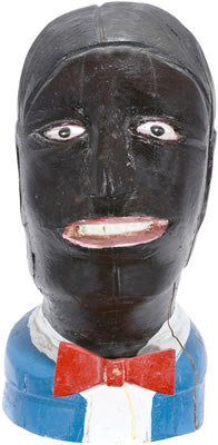Extra Large Masterpiece Black Man’s Bust With Red Bow Tie