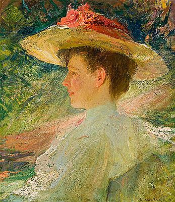 Woman in White Hat