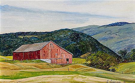 Landscape with Red Barn
