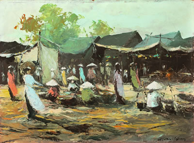Sample artwork by Tran Van Giau (20th Century), known for painting - View similar artists and auction records