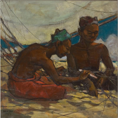 FISHERMEN ON THE BEACH
