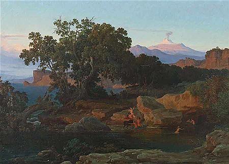 "Evening Landscape Centaur Nymphs consuming"