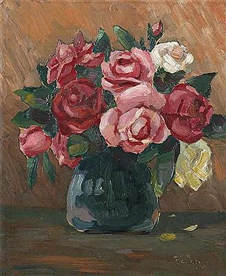 "Roses in Vase" by Heinrich Kubler - Auction record, sale price, and art valuation. Compare with similar artists and explore comparable artworks.
