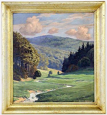 Thuringian Landscape by Joachim Hellgrewe - Auction record, sale price, and art valuation. Compare with similar artists and explore comparable artworks.
