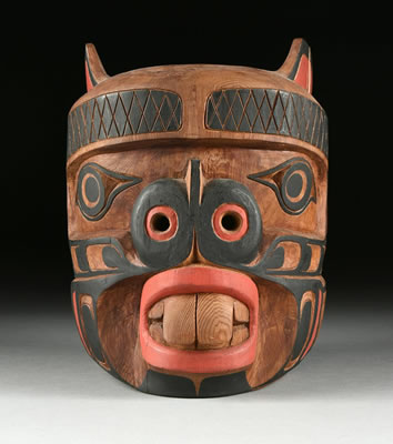 AN INDIGENOUS MASK CARVING, "Beaver," 1981