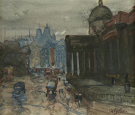 "Bustling Street Scene"