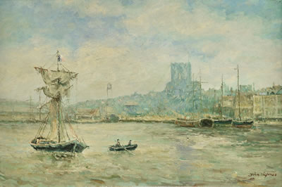 "French Fishing Boats in Harbor"