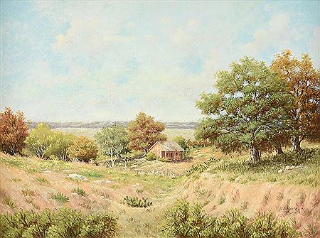 "Pioneer Cabin in the Texas Hill Country," 1971