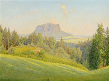 Sächsische Schweiz – Blick auf den Lilienstein in der Abendsonne by Hermann Theodor Droop - Auction record, sale price, and art valuation. Compare with similar artists and explore comparable artworks.