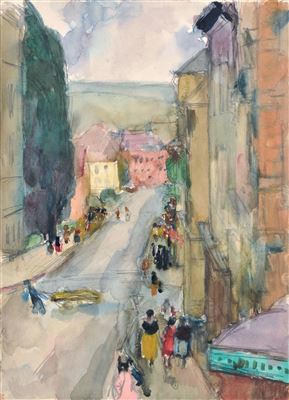 Belebte Straße by Maria Adler-Krafft - Auction record, sale price, and art valuation. Compare with similar artists and explore comparable artworks.