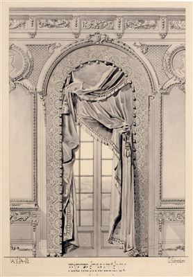 "und Max Voigt "Fenêtre Studie" / "Portal der Kirche" / Zwei Wanddekordarstellungen, 1894"