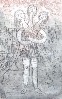 "Dreikopf / "Männerkopf" / "Bedeutendes Tier". 1969/1989/"