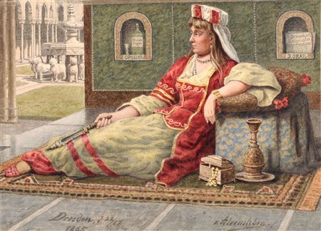 Opium rauchende Dame