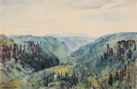 Sächsische Schweiz – Bielatal by Irmgard Uhlig - Auction record, sale price, and art valuation. Compare with similar artists and explore comparable artworks.