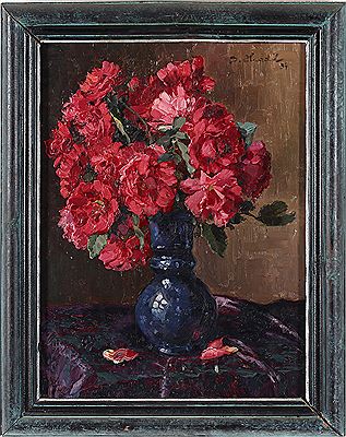 Stilleben med blombukett i vas by Bela Hradil - Auction record, sale price, and art valuation. Compare with similar artists and explore comparable artworks.