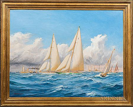America's Cup Race off Newport, c. 1930
