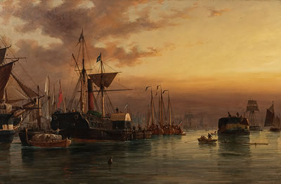European Harbor at Dusk
