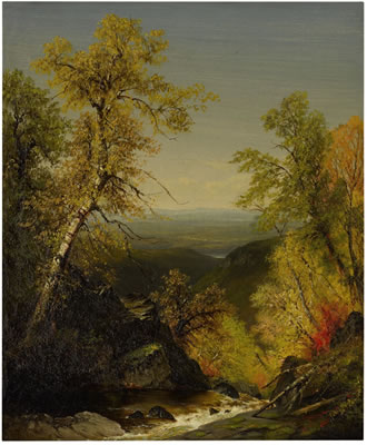 THE TOP OF KAATERSKILL FALLS, AUTUMN