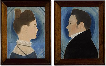 PAIR OF PROFILE PORTRAITS