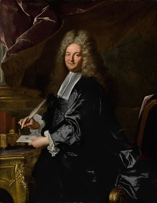 PORTRAIT OF JOSEPH JEAN-BAPTISTE FLEURIAU D’ARMONVILLE (1661-1728), THREE-QUARTER LENGTH, STANDING AT A DESK