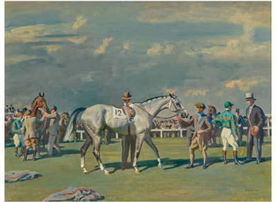 MAHMOUD BEING SADDLED FOR THE DERBY, 1936, (Estimate upon request)