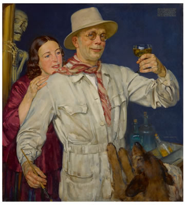 SELF PORTRAIT WITH THE ARTIST'S WIFE by Albert Janesch - Auction record, sale price, and art valuation. Compare with similar artists and explore comparable artworks.