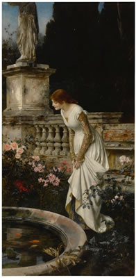 Sample artwork by Edouard (Eduard) Niczky (1850 - 1919), known for female portrait, figure and genre painting, romantic bucolic scenes - View similar artists and auction records