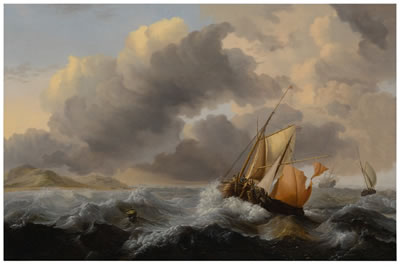SHIPS IN A STORMY SEA, WITH A DUNE COAST BEYOND by Jan Claes Rietschoof - Auction record, sale price, and art valuation. Compare with similar artists and explore comparable artworks.