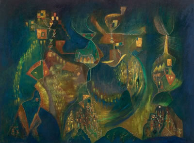 Sample artwork by Alice Marie Yvonne Philppot Rahon (1904 - 1987), known for abstract expressionist, surrealist painting, poetry writing, costume design - View similar artists and auction records