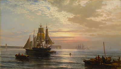 SUNRISE AT THE NARROWS, NEW YORK BAY