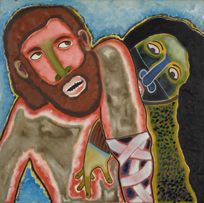 Sample artwork by Alejandro Arango (Born 1950), known for mod-genre, symbolic painting - View similar artists and auction records