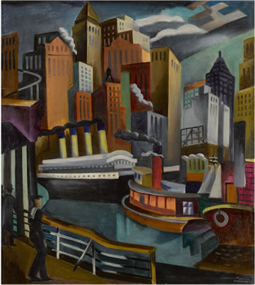 New York Harbor & Paris: A Double Sided Work