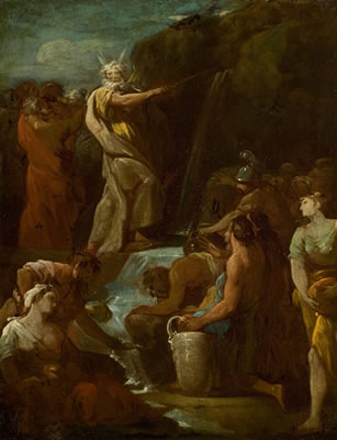 Moses brings forth water out of the rock