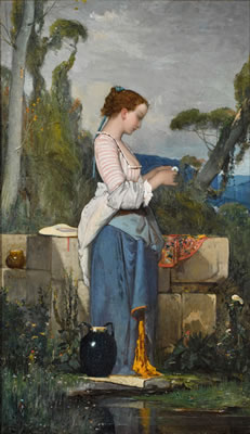 A YOUNG WOMAN AT A WELL by Henri Taurel - Auction record, sale price, and art valuation. Compare with similar artists and explore comparable artworks.
