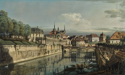 DRESDEN, A VIEW OF THE MOAT OF THE ZWINGER