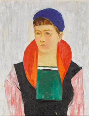 Girl in a Blue Beret by Konstantin Rozhdestvensky - Auction record, sale price, and art valuation. Compare with similar artists and explore comparable artworks.